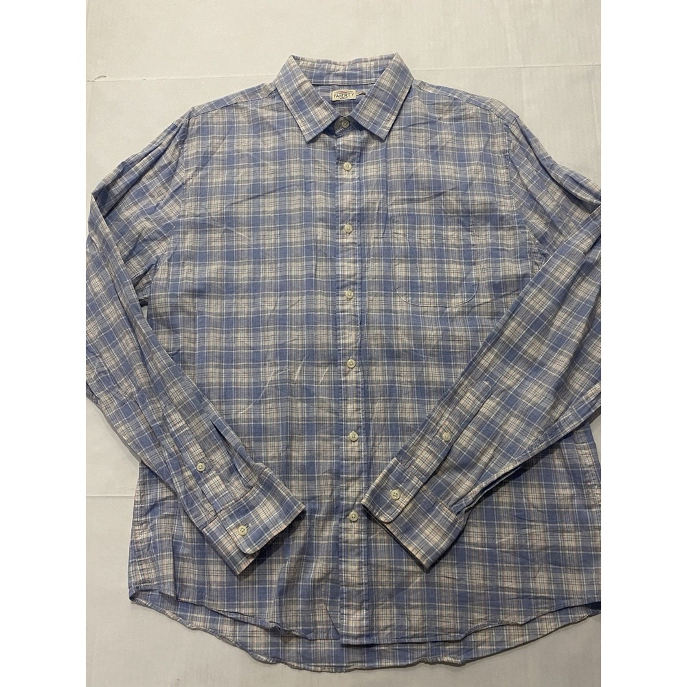 Faherty Plaid Button Up Long Sleeve Shirt. Men's XL